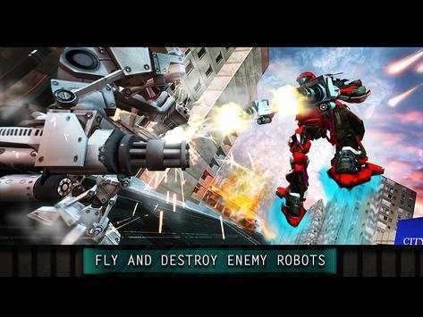 Future Flying Robot City Wars screenshot 1