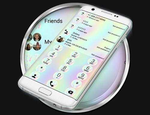 Dialer Holographic Gray Theme 6 تصوير الشاشة