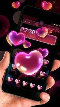 Neon Bubble Heart Theme screenshot 3