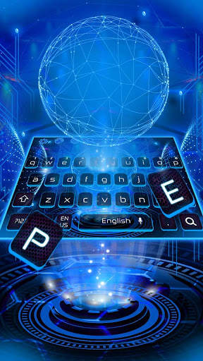 Technology Neon Blue Theme screenshot 1