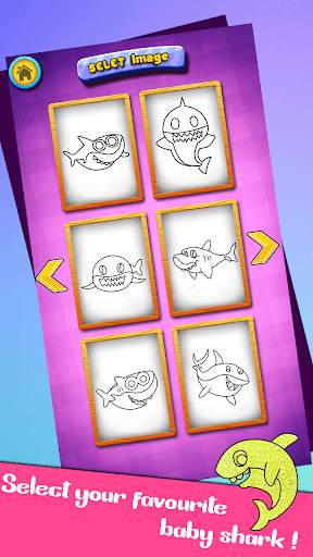 Baby Shark Glitter Coloring Game screenshot 2