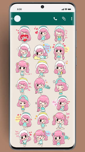 Cute and Funny Stickers Girl - WaStickerApps screenshot 3