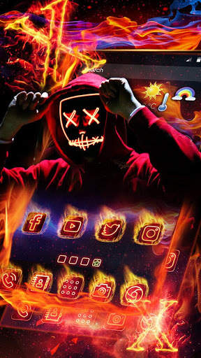 Neon, Fire, Mask Theme & Live Wallpaper screenshot 4