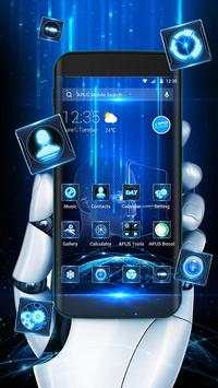 Tema di tecnologia futuristica al neon blu screenshot 1