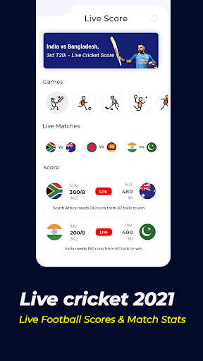 Live Cricket TV - Live Cricket Score screenshot 1