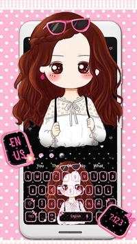 Pink Pretty Girl Keyboard Theme screenshot 1