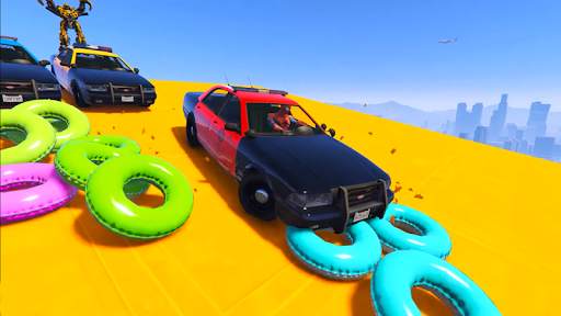 Cop Car Superheroes Stunt Racing screenshot 2