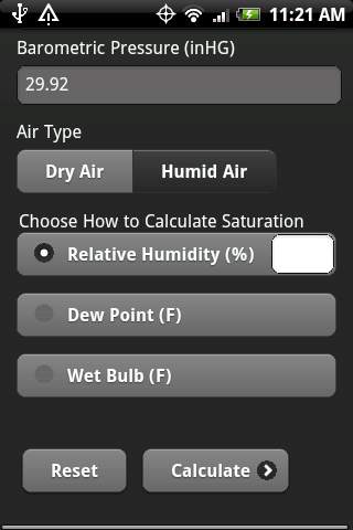Dwyer Air Velocity Calculator screenshot 2