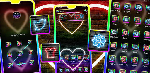 Neon Heart Launcher Theme screenshot 6