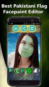 Pak Flag On Face, Independence Day Pak Flag Paint screenshot 1