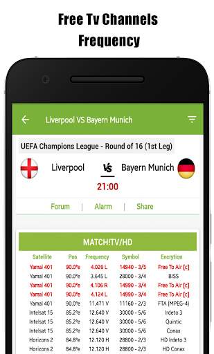 Live Sports TV Guide - Free TV Channels Frequency screenshot 1