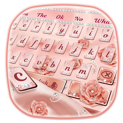 Pink Rose Gold Keyboard Typing Theme icon