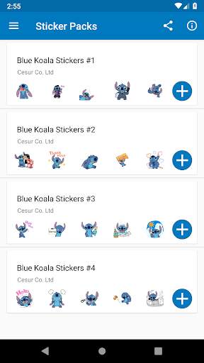 Blue Koala Stitch Stickers For WhatsApp  2020 screenshot 1
