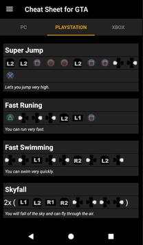 Cheats GTA Cheat Sheet screenshot 3