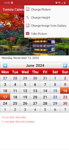 Tunisia Calendar 2024 4 تصوير الشاشة