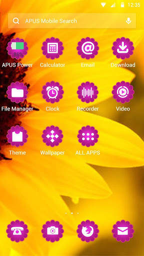 Sunflower APUS launcher theme screenshot 2