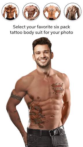 Six Pack Tattoo Body Style Photo Maker скриншот 2