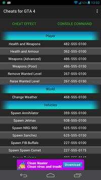 Cheats guide for GTA 4 screenshot 1