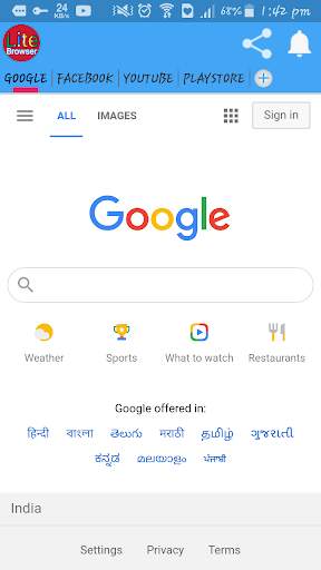 Lite Browser screenshot 1