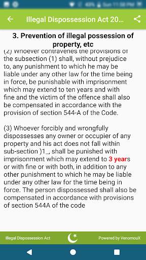 Illegal Dispossession Act 2005 screenshot 5