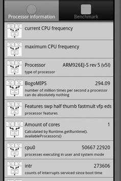 Mobile processor benchmark screenshot 1