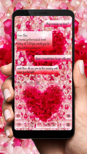 Pink Flower Heart Keyboard screenshot 3