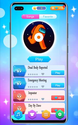 Imposter AmongUs Piano Tiles screenshot 1