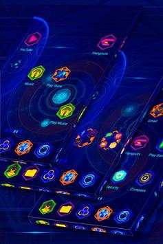Neon Blue Robot Launcher screenshot 1