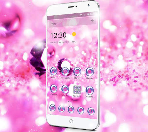 Pink Diamond Glitter Theme screenshot 1
