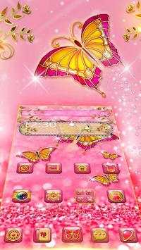 Pink Glitter Butterfly Theme screenshot 2