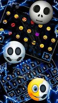 Blue Music Skull Keyboard Theme screenshot 3