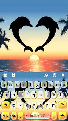 Dolphin Love Keyboard Theme screenshot 5