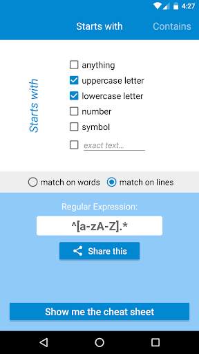 RegEx Generator 1 تصوير الشاشة