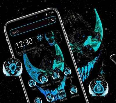 Blue Neon Evil Eyes Theme screenshot 2