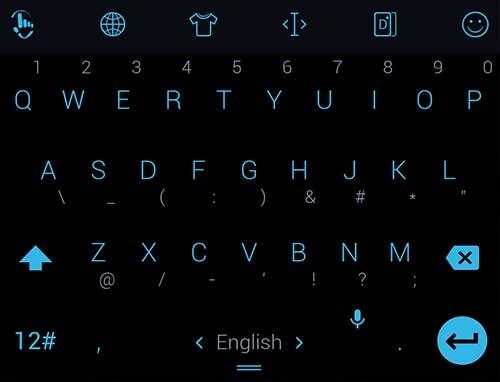 Keyboard Theme Flat Black Blue screenshot 6