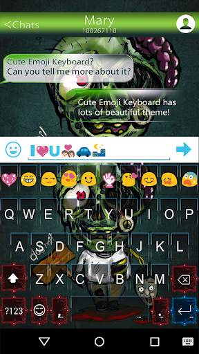 Cute Zombie Emoji Keyboard Theme 1 تصوير الشاشة