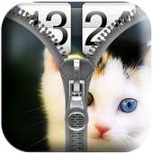 Cat Zipper Lock Screen