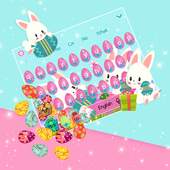3D Easter Bunny Gravity Keyboard Theme 10001004