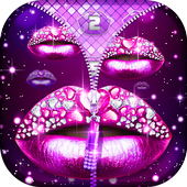 Diamond Lips Zipper Locker Theme icon