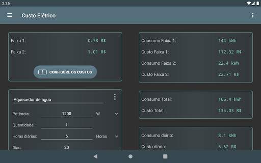 Custo Elétrico screenshot 5