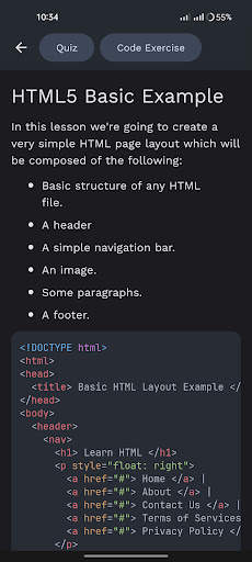 Learn HTML screenshot 2