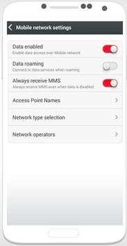 Settings‏ mobile config iliad 2021 screenshot 2