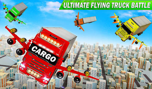 Flying Cargo Transport Truck Transform Robot Games screenshot 4
