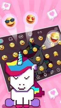 Cute Square Unicorn Keyboard Theme screenshot 4