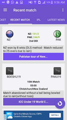 CricScore - Live cricket score screenshot 4