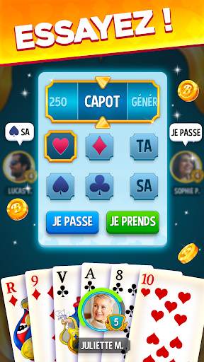 Belote & Coinche, jeu en ligne 3 تصوير الشاشة