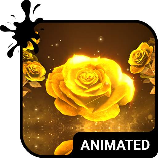 Gold Rose Animated Keyboard   Live Wallpaper 3.63