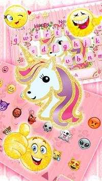 Pink Love Cute Unicorn Keyboard Theme screenshot 3