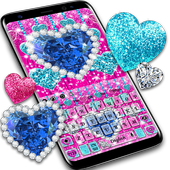 Pink Hearts Diamonds Keyboard icon
