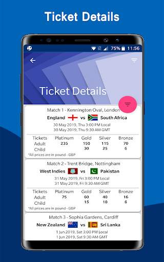 Cricket Cup 2019 Time Table Schedule Live Score screenshot 12